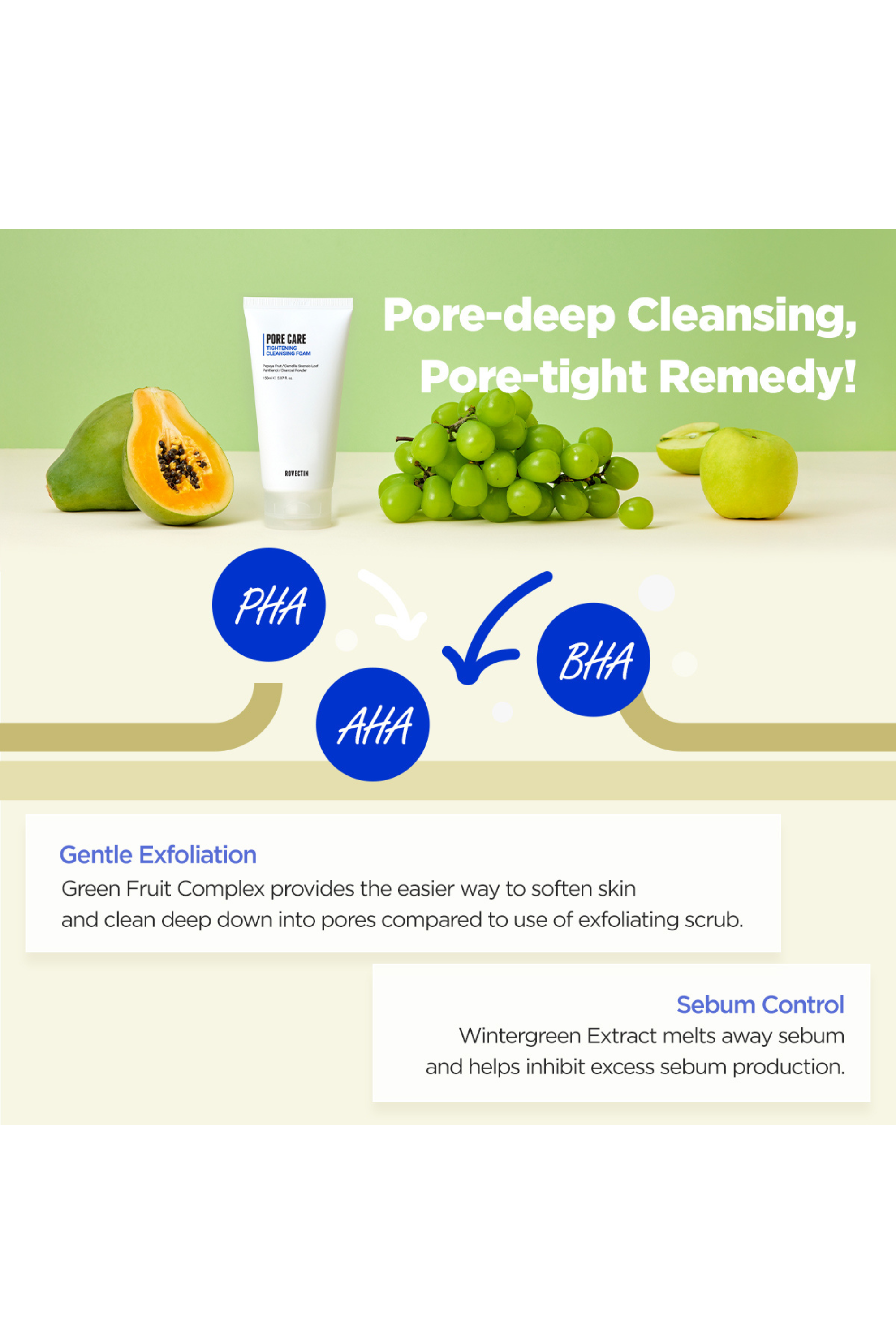 Pore Care Tightening Cleansing Foam - Rovectin Skin Essentials
