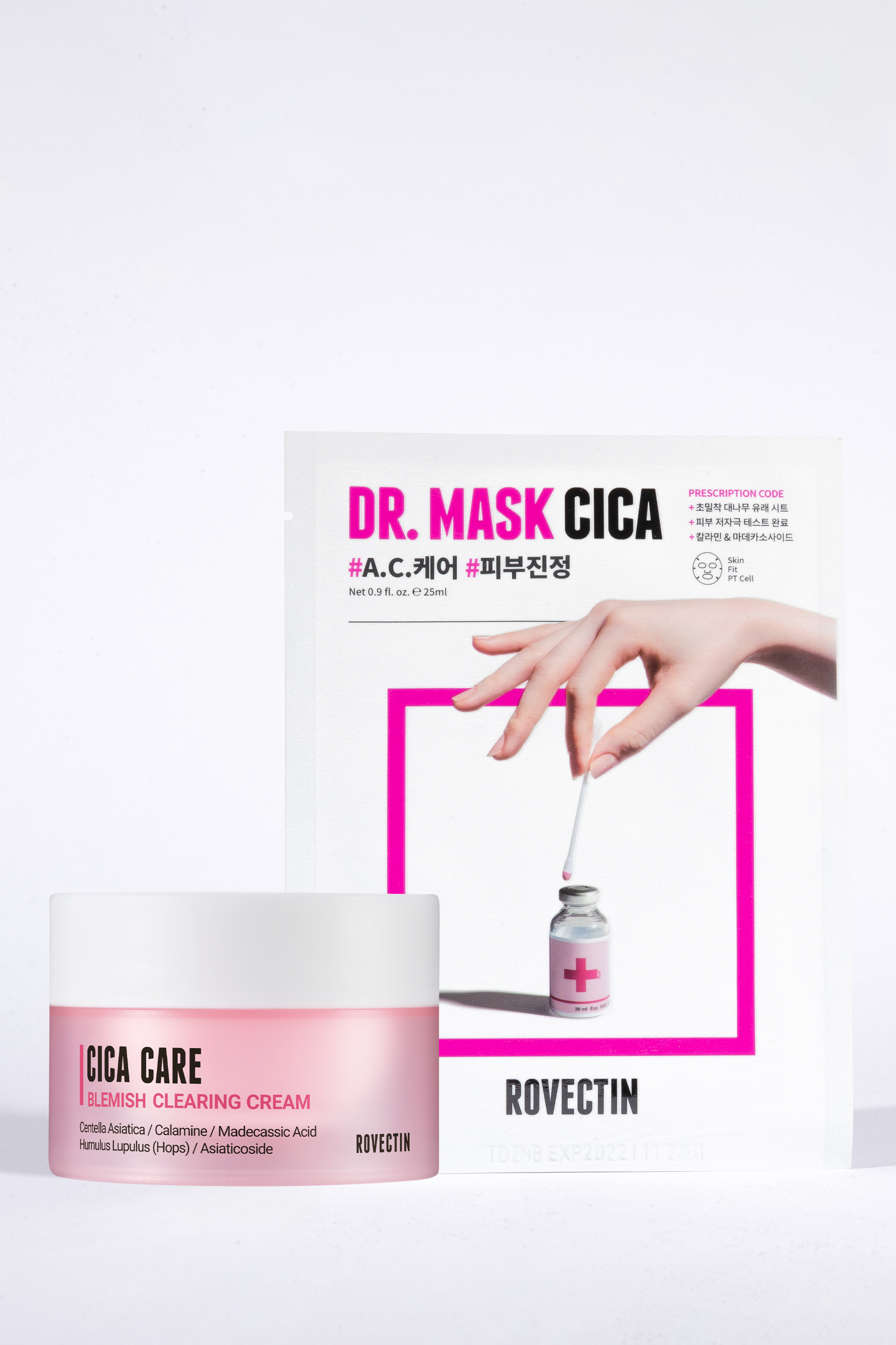 Cica Care Cream & Dr. Mask Cica Set ($53 Value) - Rovectin Skin Essentials