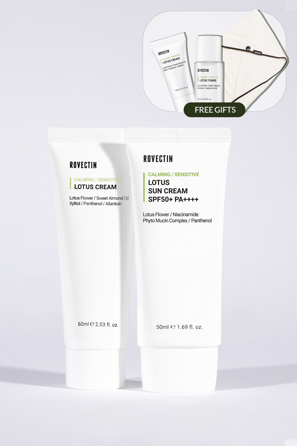 Rovectin Skin Essentials Calming Lotus Cream & Sun Cream Set